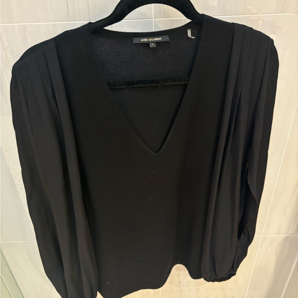 Kobo Halperin wool sweater with silk sleeves